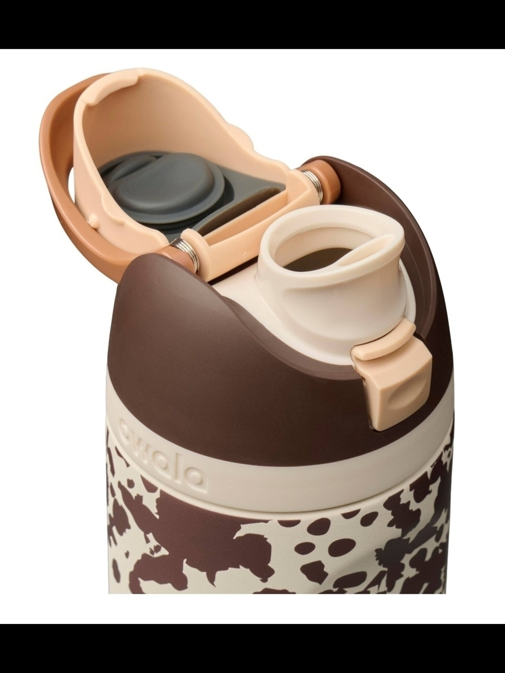 Owala Brown Cow Print Stainless Water Bottle - Brown/White - Picture 3 of 5